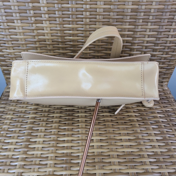 Monsac Original Handbag Purse Shoulder Bag Beige Genuine Leather - Picture 7 of 16